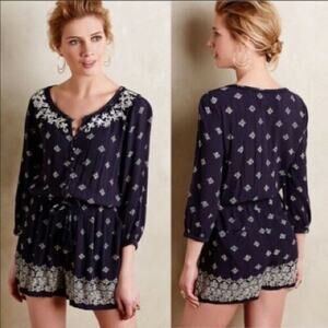 Anthropologie‎ floral gauzy romper size XS